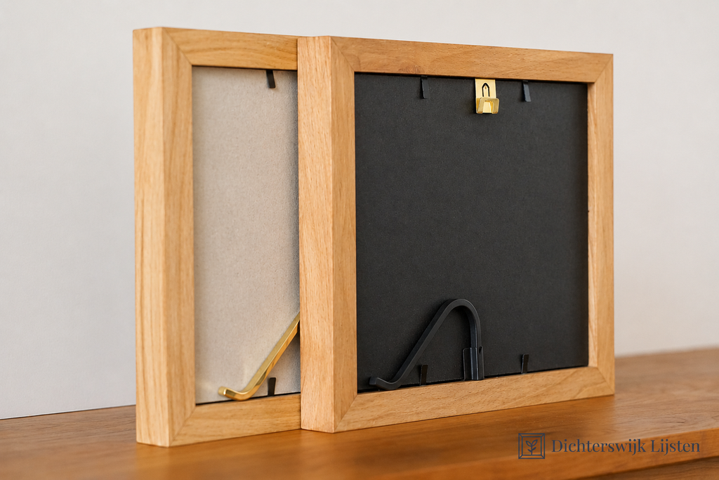 Clip-on standaard voor fotolijsten