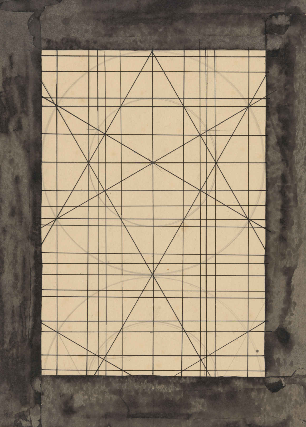Geometrisch ontwerp voor een raam in het Noordertransept van de Dom te Utrecht, Richard Nicolaüs Roland Holst (1878 - 1938)