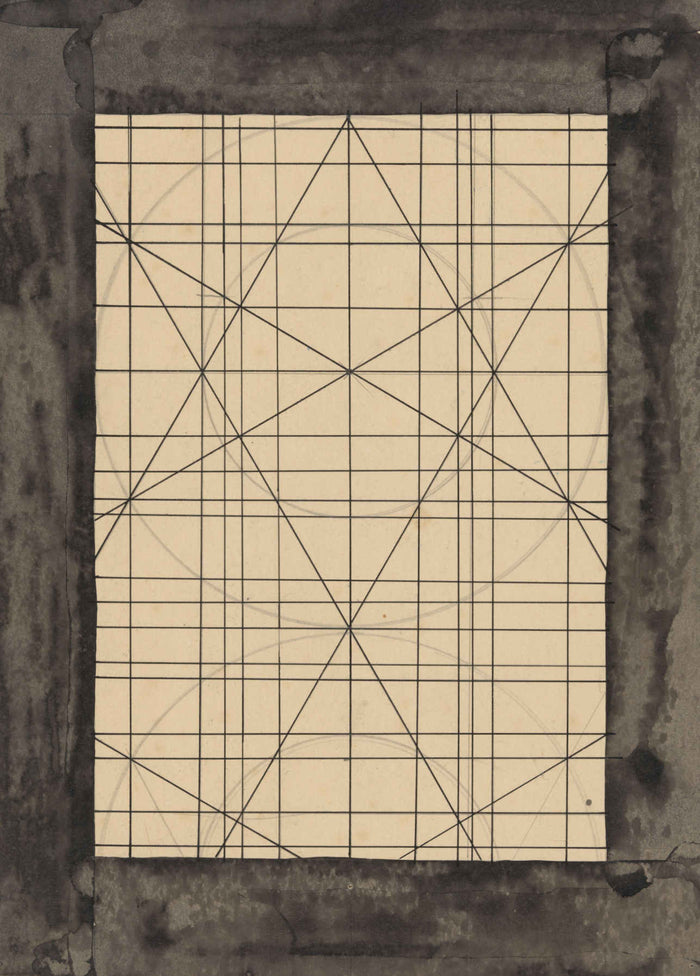 Geometrisch ontwerp voor een raam in het Noordertransept van de Dom te Utrecht, Richard Nicolaüs Roland Holst (1878 - 1938)
