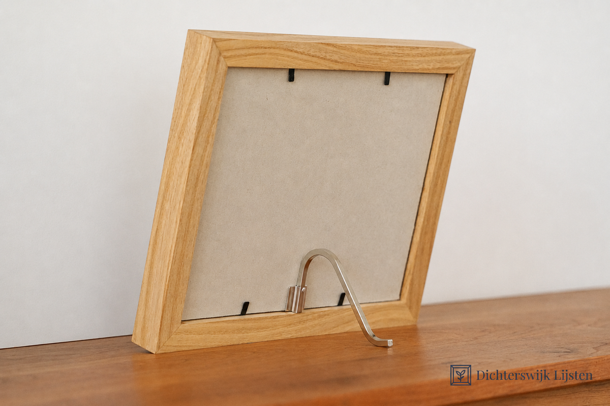 Clip-on standaard voor fotolijsten